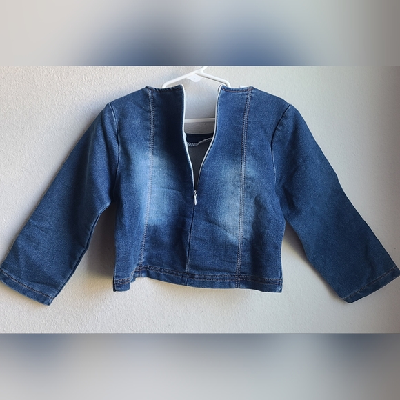 Girl's Cute Jean Top Embellished W/ Flowers, Sz 3-4 Yrs - Picture 2 of 6
